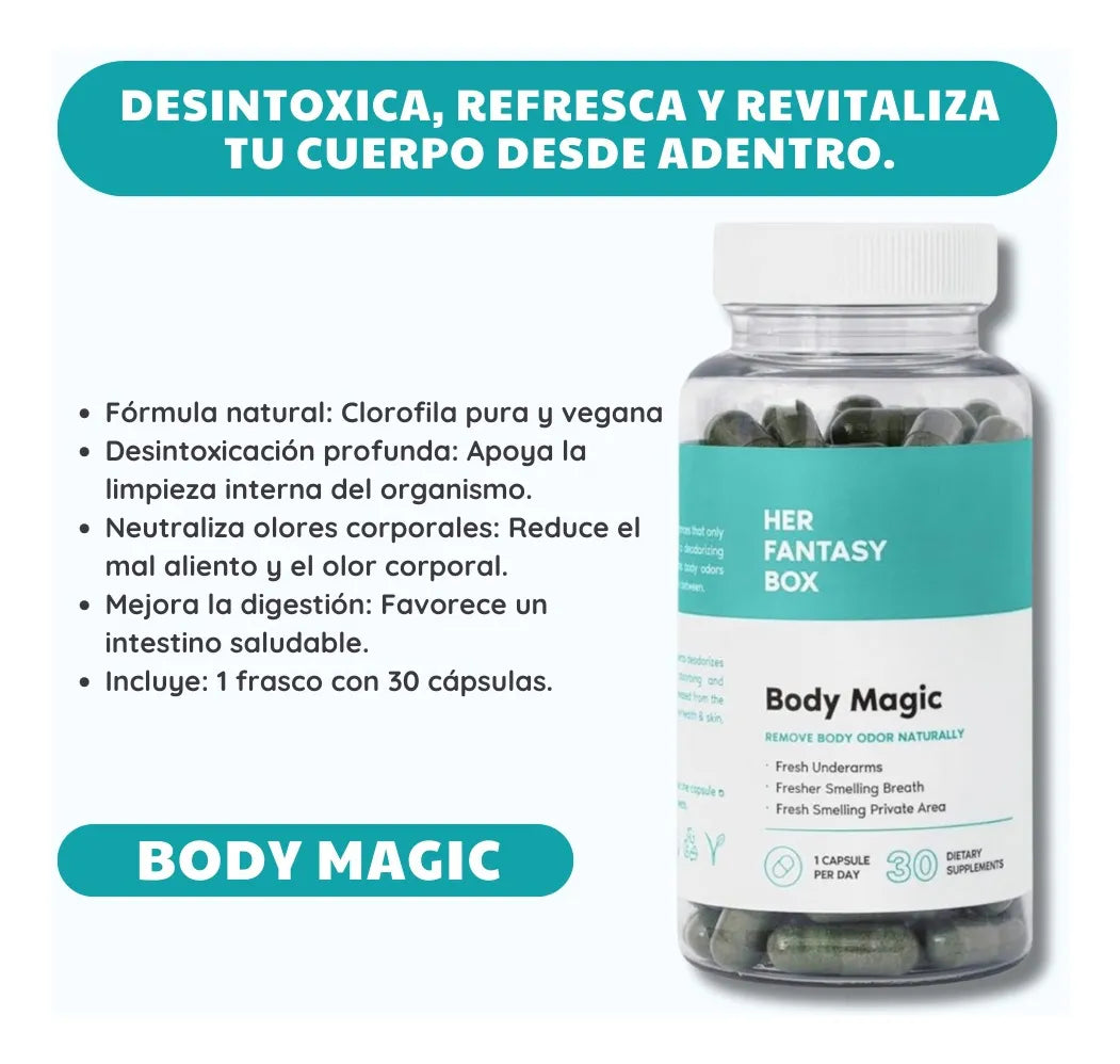 💊 Body Magic – Cápsulas Neutralizadoras de Olor Corporal y Intimo + Envio Gratis