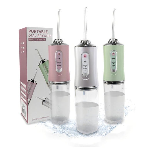 Irrigador Bucal Portátil Recargable | Limpieza Dental Profesional en Casa | 4 puntas + Envio Gratis