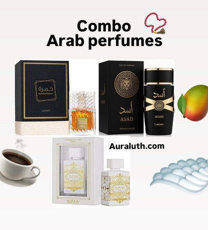 3 Perfumes Árabes Lattafa – Asad | Glory | Honor | + Envío Gratis