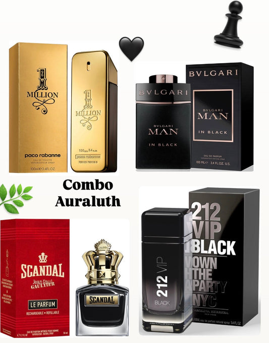 🔥💎 Combo “Poder Masculino” – Scandal Le Parfum | One Million | 212 VIP | Bvlgari + Envio Gratis